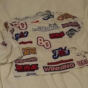 Graphic long frilled shirt